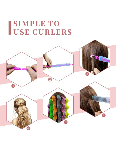 30 Rulos de Pelo Sin Calor Essenergi para Ondas Naturales