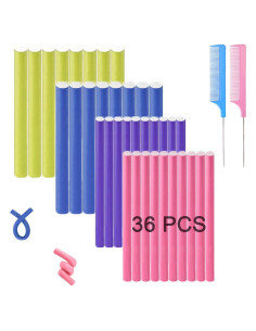 Juego de Rulos de Cabello Flexible Beacharm 36 Pcs 17.78 cm