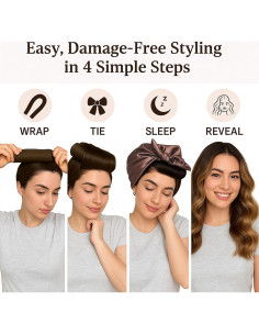 Set de Rulos Sin Calor VISOFO Rosa 3 Piezas para Dormir 2