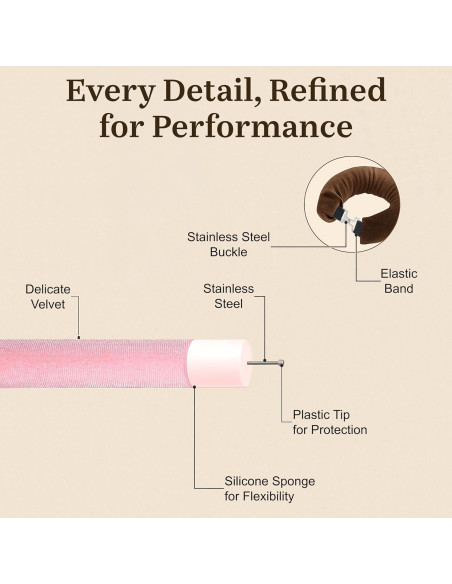 Set de Rulos Sin Calor VISOFO Rosa 3 Piezas para Dormir