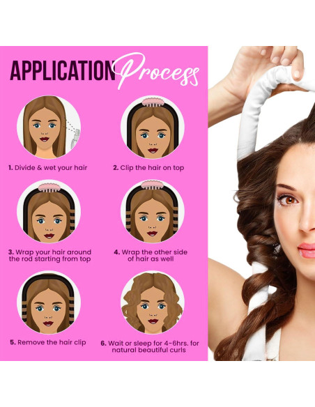 Rizador de Cabello Sin Calor KAV - Set de Satén 4 en 1