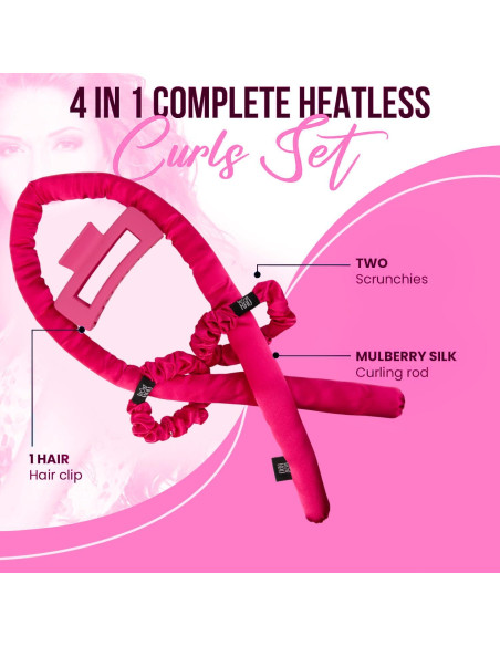 Rizador de Cabello Sin Calor KAV - Set de Satén 4 en 1