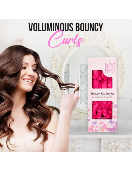 Rizador de Cabello Sin Calor KAV - Set de Satén 4 en 1