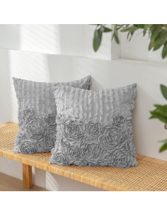 Fundas de Cojín Decorativas CaliTime 45x45 cm Pack de 2 Rosa 2