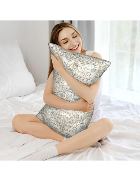 Funda de Almohada King JKJNLHJE Imitación Seda Beige 50.8x91.4 cm