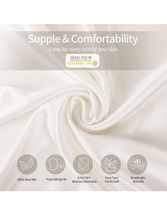 Funda de Almohada de Seda Vividmoo 100% Natural Estándar 50.8x66cm 2