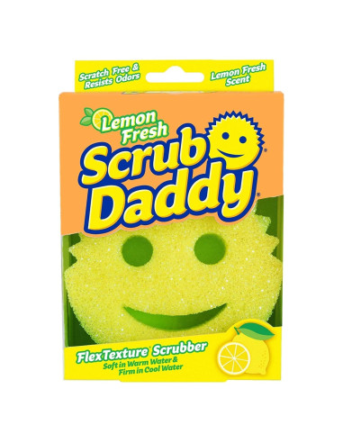 Esponja de Cocina Scrub Daddy - Aroma a Limón - Sin Rayones - Resistente a Olores - 1 Cuenta