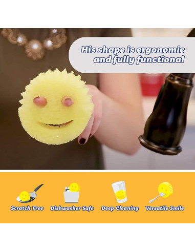 Esponja de Cocina Scrub Daddy - Aroma a Limón - Sin Rayones - Resistente a Olores - 1 Cuenta