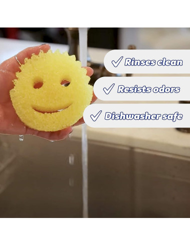 Esponja de Cocina Scrub Daddy - Aroma a Limón - Sin Rayones - Resistente a Olores - 1 Cuenta