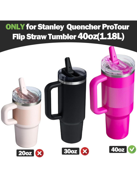 Popotes Reutilizables Mity Rain para Taza Stanley 40oz - 6 Piezas