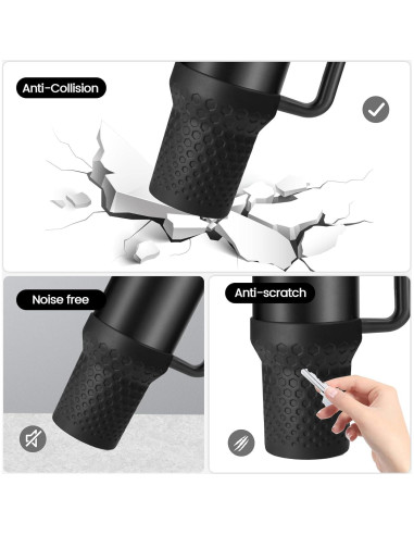 Botín de Silicona Thxbag para Stanley Cup 40 oz Negro