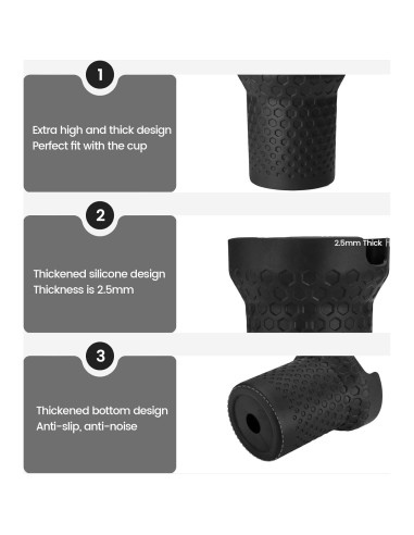 Botín de Silicona Thxbag para Stanley Cup 40 oz Negro