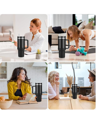 Botín de Silicona Thxbag para Stanley Cup 40 oz Negro