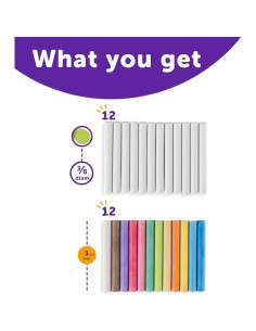 Tiza Sin Polvo para Niños Kedudes - Paquete de 24 Tizas de Colores 2