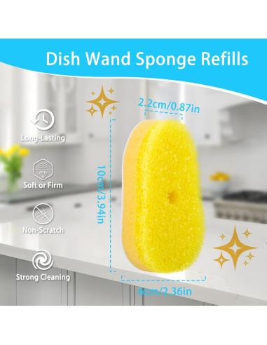 12 Recargas de Esponja para Varita de Platos Eiszhjk