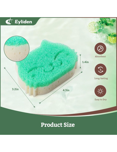 Esponjas de Fregar Eyliden 6 Piezas Doble Cara Smart-Temp