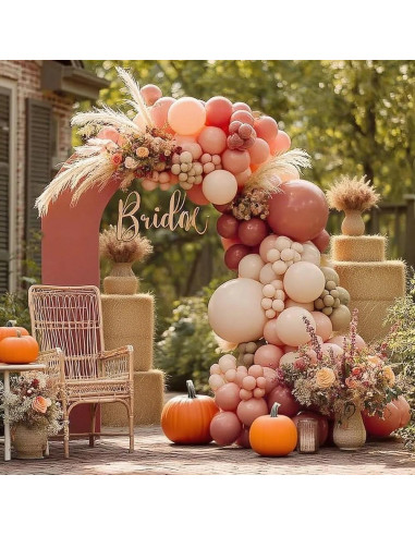 Guirnalda de Globos Rosa Polvoriento y Marrón 161 Piezas