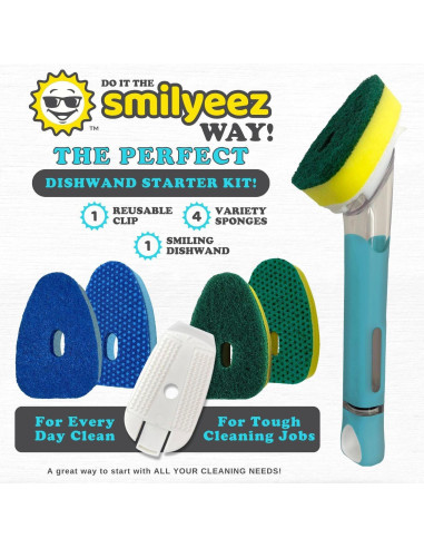 Organizador de Fregadero Smilyeez con Mango Sonriente y Esponjas