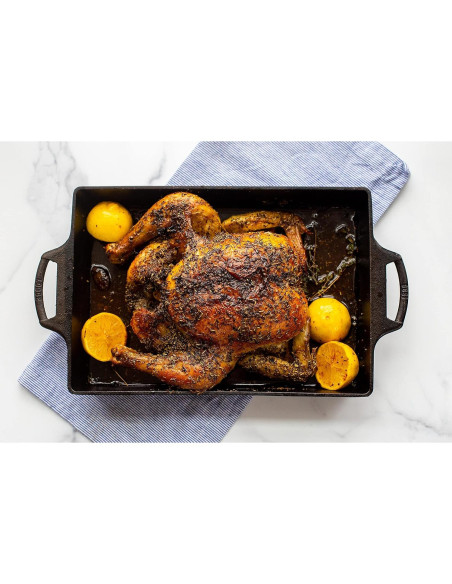 Cazuela de Hierro Fundido Lodge 23x33 cm Sazonada Negra