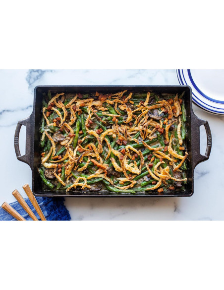 Cazuela de Hierro Fundido Lodge 23x33 cm Sazonada Negra