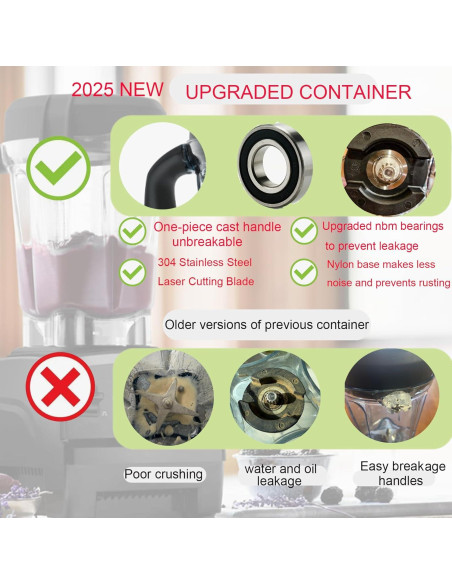 Jarra de licuadora 1.81L Fxsmgdy perfil bajo compatible Vitamix