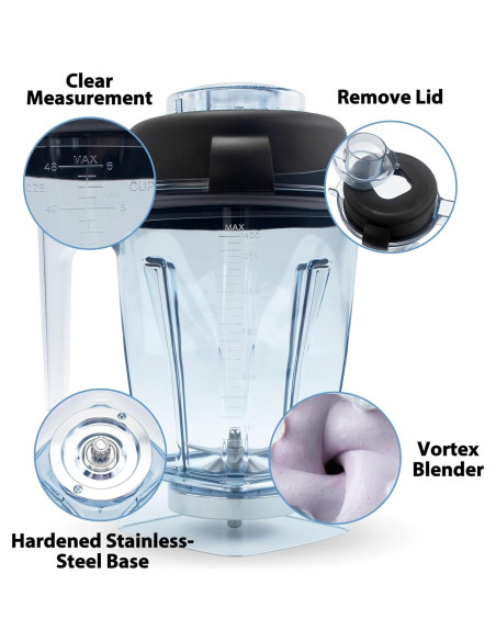 Jarra de Mezcla 1.4L Zemuquan para Vitamix 5000 5200 6300