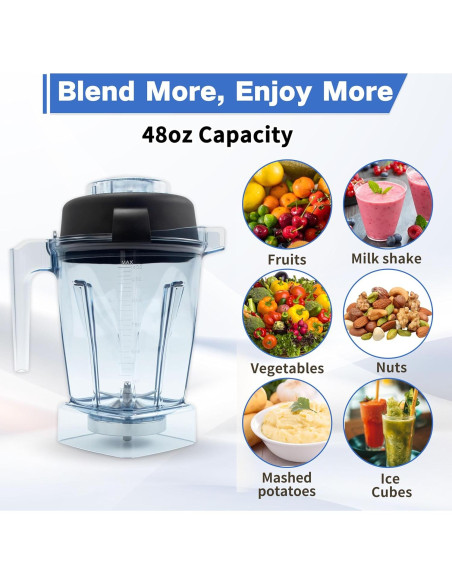 Jarra de Mezcla 1.4L Zemuquan para Vitamix 5000 5200 6300