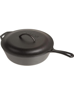 Sartén Profunda de Hierro Fundido Lodge 5 Cuartos con Tapa 2