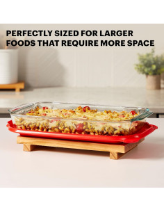 Juego de 3 bandejas de vidrio Pyrex Basics con tapas sin BPA 2