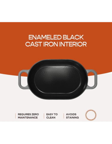 Horno Holandés Krustic 5.5L Hierro Fundido Enameled Gris