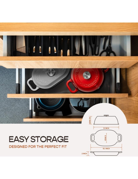 Horno Holandés Krustic 5.5L Hierro Fundido Enameled Gris