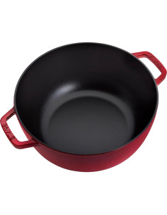 Cacerola de Hierro Fundido Staub 5 Cuartos Cereza Hecha en Francia 2
