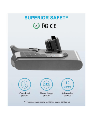 Batería de Reemplazo DTK para Aspiradora Dyson V11 V15 5000mAh