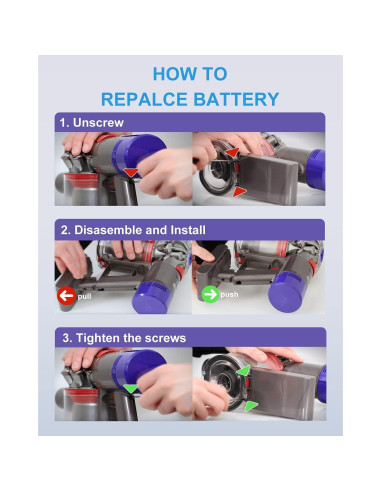 Batería de Reemplazo DTK para Aspiradora Dyson V11 V15 5000mAh
