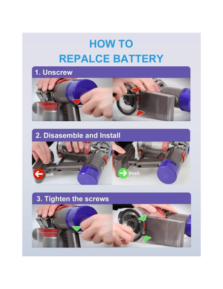 Batería de Reemplazo DTK para Aspiradora Dyson V11 V15 5000mAh