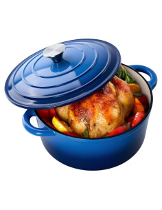 Olla Holandesa de Hierro Fundido Kerilyn 6 Qt Esmaltada Azul