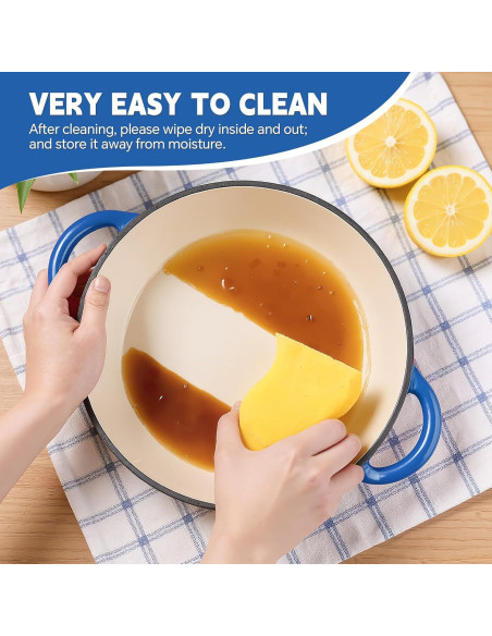 Olla Holandesa de Hierro Fundido Kerilyn 6 Qt Esmaltada Azul