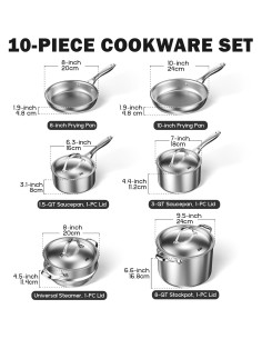 Conjunto de Utensilios de Cocina Cooks Standard 10 Piezas Acero Inoxidable 2
