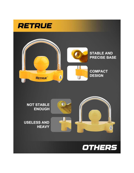 Cerradura Universal para Acoplador de Remolque RETRUE RTL002 Amarillo
