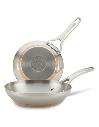 Conjunto de Sartenes Anolon Nouvelle Acero Inoxidable 20 y 24 cm