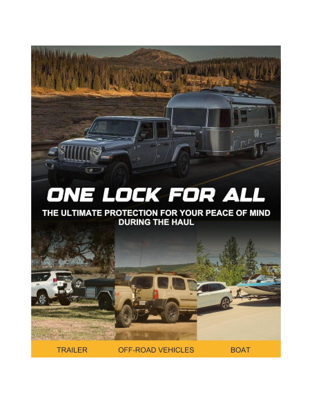 Cerradura Universal para Acoplador de Remolque RETRUE RTL002 Amarillo