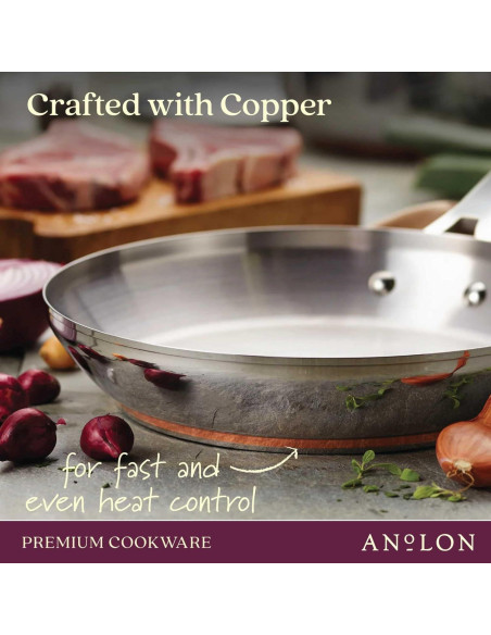 Conjunto de Sartenes Anolon Nouvelle Acero Inoxidable 20 y 24 cm