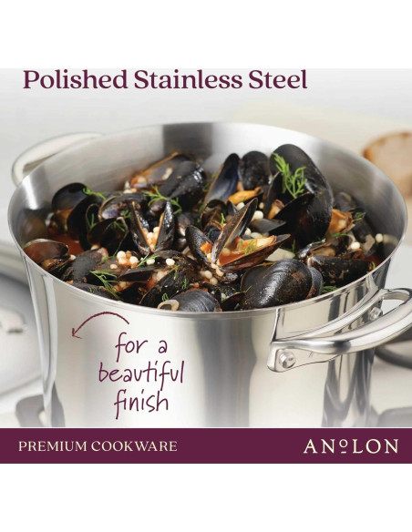 Conjunto de Sartenes Anolon Nouvelle Acero Inoxidable 20 y 24 cm