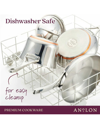 Conjunto de Sartenes Anolon Nouvelle Acero Inoxidable 20 y 24 cm