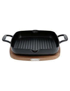 Sartén Cuadrada de Hierro Fundido All-Clad 28 cm con Trivet