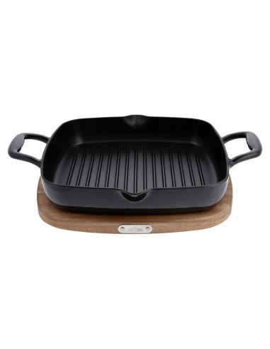 Sartén Cuadrada de Hierro Fundido All-Clad 28 cm con Trivet