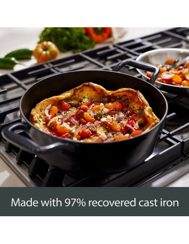 Sartén Cuadrada de Hierro Fundido All-Clad 28 cm con Trivet