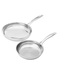 Juego de Sartenes de Acero Inoxidable Amazon Basics 20 y 25 cm