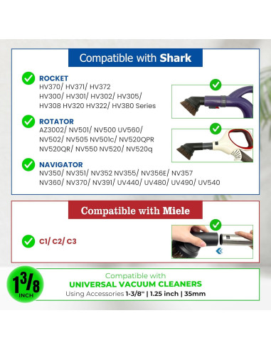 Juego de 2 Cepillos de Aspiradora GHAMADE 35mm para Shark y Miele