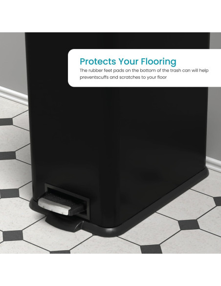 Cubo de Basura Slim Home Zone Living 15.14L Acero Inoxidable Negro Mate